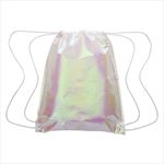 JH3383 Iridescent Pearl Drawstring Bag with Custom Imprint